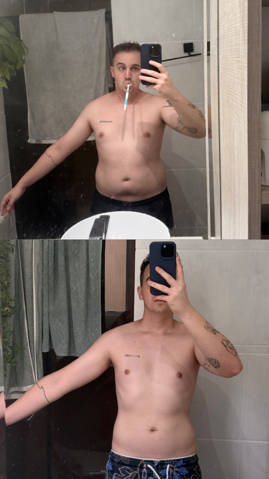 Antes e depois — resultado de cliente Heaven